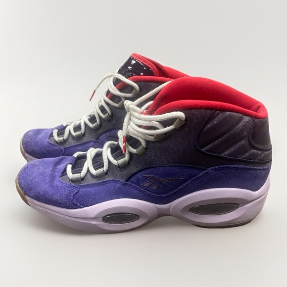 Reebok Question‎ Mid Ghost Of Christmas Future Mens 13 Purple Red Allen Iverson - Picture 1 of 9